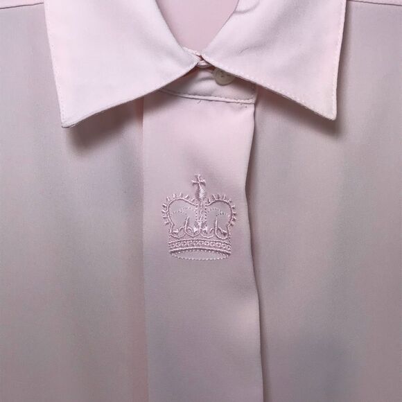 Vintage David Matthew Long Sleeve Collared Button Front Secretary Blouse Size 8 - Picture 3 of 7